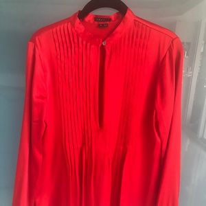 Red silk Theory blouse M